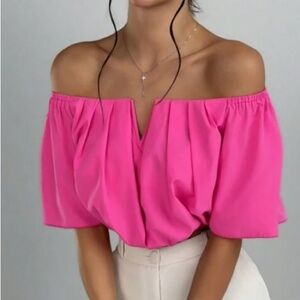 Elegant Pink Off-Shoulder Women's Top